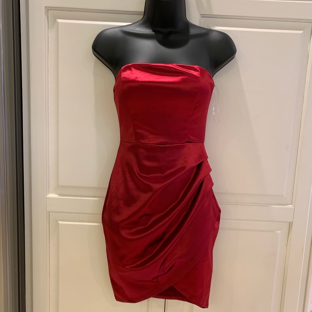 Red Satin Party Dress